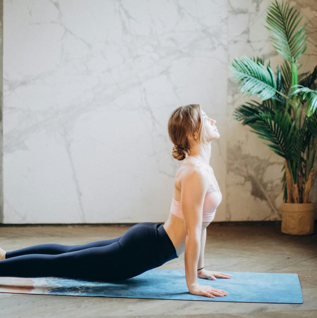 woman doing yoga